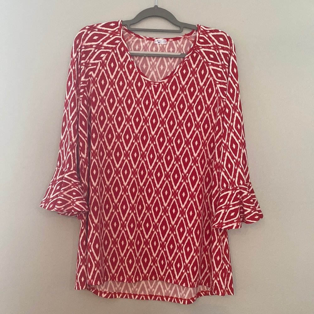 Womens Sz. Xl red/white top